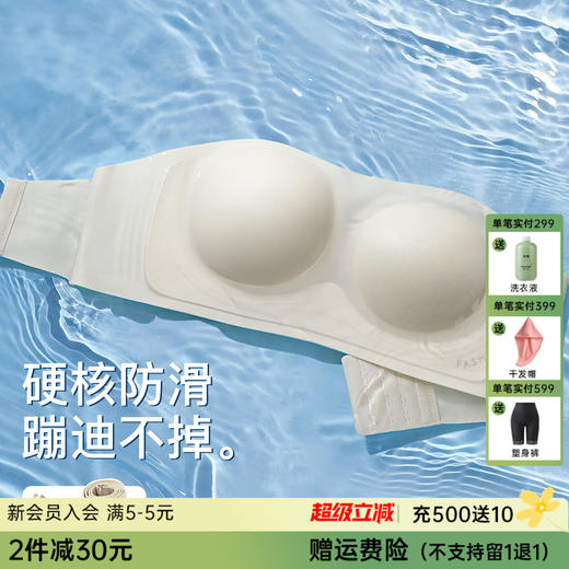 A3-【A-B杯】【防滑氨纶面料】【透气洞洞杯垫】【侧翼自带透气孔】【防滑不掉无肩带抹胸】润微夏季薄款无痕防走光小胸聚拢美背内衣文胸  皎月无痕【小胸-半杯】 商品图0