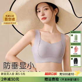 T1-【B-F杯】【大胸显小 双提拉防下垂】润微无痕内衣女收副乳聚拢调整型薄款文胸  提拉云影