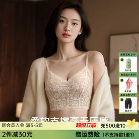 A2-💟【法式浪漫】蕾丝内衣女性感内搭背心式小胸聚拢细肩带美背文胸罩  花蕾卿卿【小胸-蕾丝】