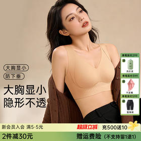 D1-【B-D杯】【反重力提拉，适合高个子或者肩距较高的】舒适无痕上托收副乳防下垂薄款内衣女无钢圈文胸罩  素华映雪