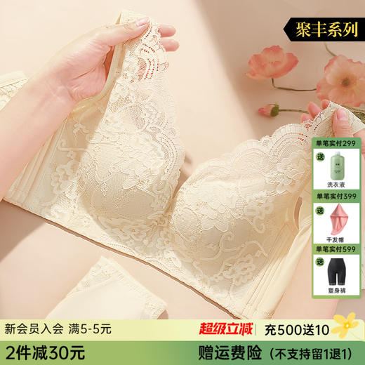 A2-【A-C杯】小胸显大】美背内衣女聚拢调整型收副乳防下垂无钢圈文胸  雾霭玫瑰 商品图0