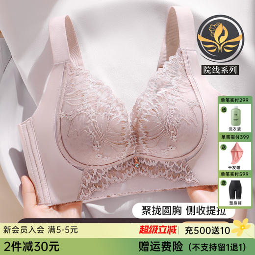 A1-【A-C杯 】【7A抗菌  强收副乳调整型】内衣女小胸聚拢显大防下垂文胸 兰芷汀兰 【小胸-蕾丝】 商品图0