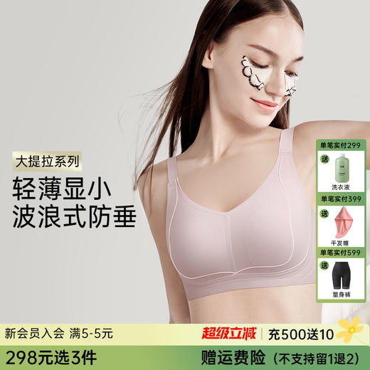 【298选3】Z1-【B-D杯】【大胸提拉 防下垂】运动无痕内衣女收副乳调整型大胸显小文胸罩  晚风吟吟/提拉舒云 商品图0