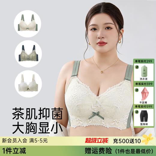 【下架】D2-【109元2件】【B-F杯】【大胸显小.乳胶款】内衣女薄款无钢圈调整型胸罩杯收副乳防下垂文胸 云庭玉立 商品图0