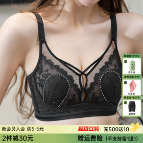 D2-【B-C杯】 轻薄透气 大胸显小】性感蕾丝兔耳朵杯舒适无钢圈内衣文胸罩女  秀色玉颜