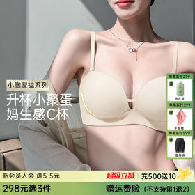 【298选3】A1-【A-B杯】【高性价比】【一穿就挺提拉聚拢无痕小胸显大内衣女收副乳调整型美背文胸罩  玲珑娇俏【小胸-光面】