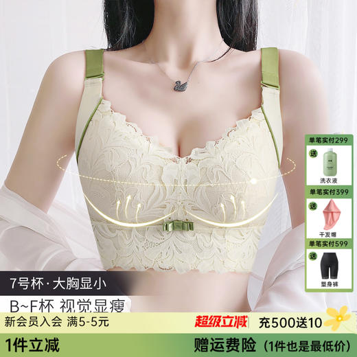 Z1-【院线调整型薄杯】大胸显小全罩杯无钢圈收副乳防下垂文胸内衣女  星辰夕月 商品图0