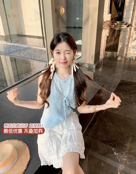 <曾小咸推荐>2色针织系带上衣 日常99.99 立降40 秒杀59.99 ！