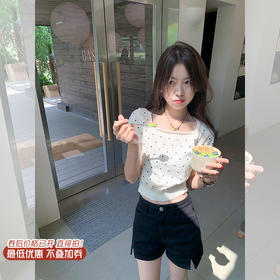 【129元任选2件】现货！方领波点上衣