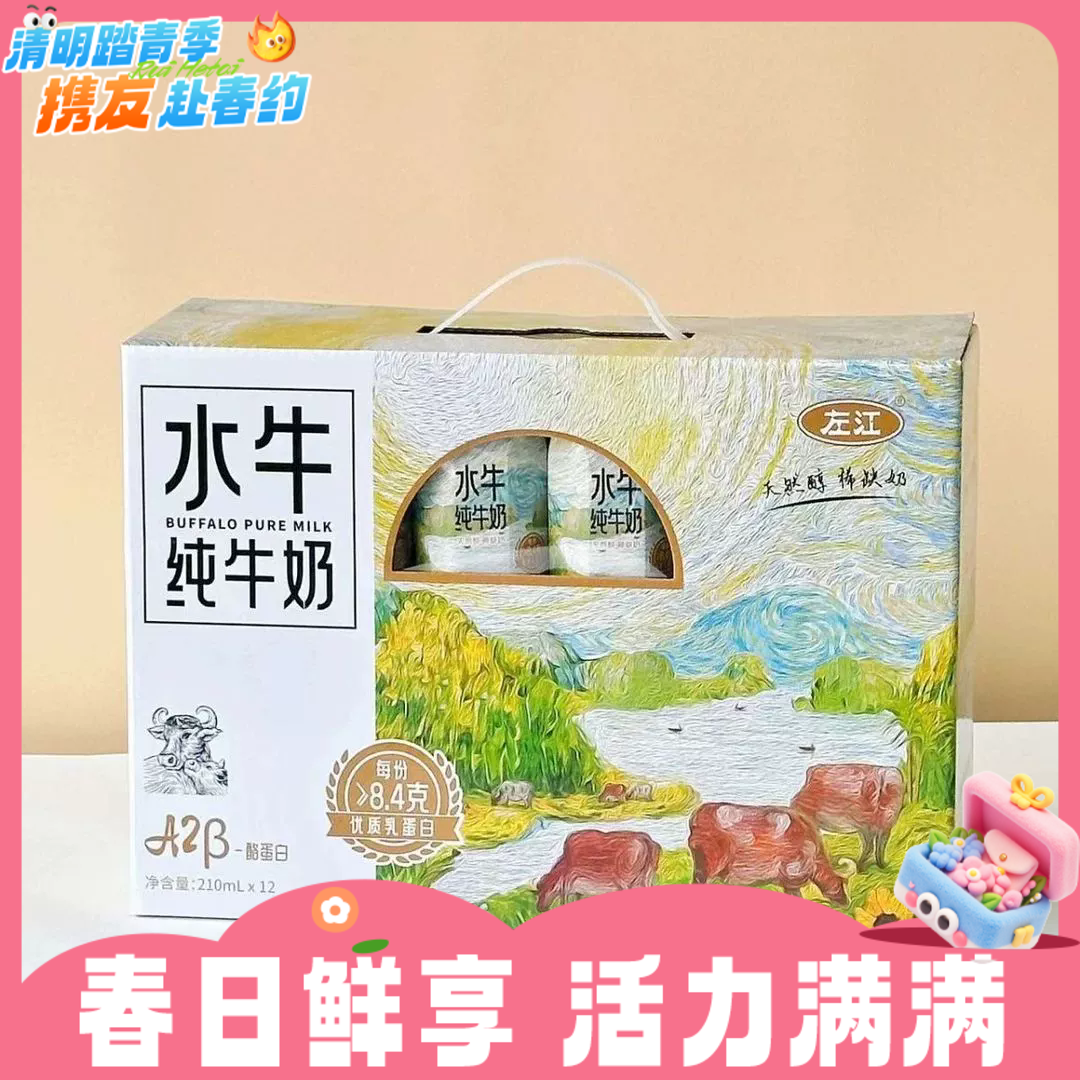第二提半价！210ml*12左江水牛纯牛奶 儿童营养早餐奶RUI