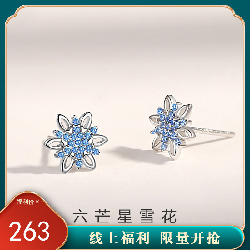 【六芒雪花】子佩集S925银新款花朵耳钉【JHY-E000321B】