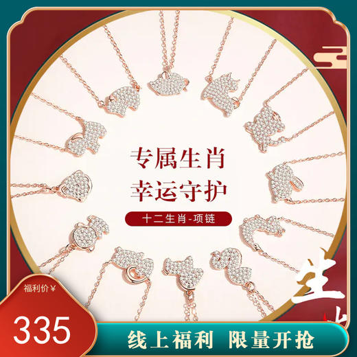【十二生肖】S925银满钻本命年生肖项链【JHY-N000582M】 商品图0