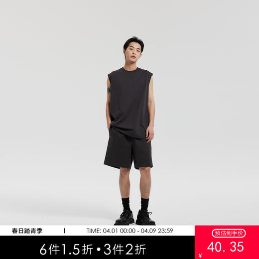 MODE COMMUTER | MC匹马棉柔软耐磨圆领微阔无袖背心 商品图0