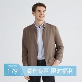 柒牌夹克男秋冬季新款条纹立领长袖防风外套茄克衫123K70080	123K70080