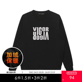 GXG男装【四色文字】冬季时尚创意印花男式加绒保暖圆领卫衣K&C