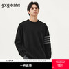 gxg.jeans男装 黑色撞色设计雪尼尔圆领毛衣针织衫男 25年春热卖 商品缩略图0