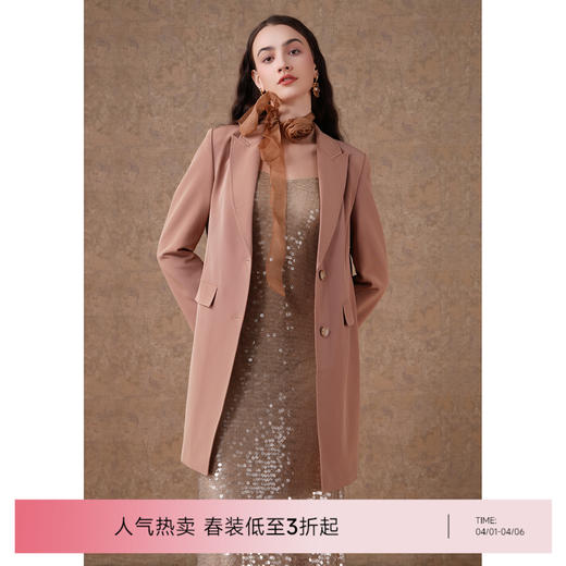 乔万尼通勤风中长款西装外套ET3A708 商品图0