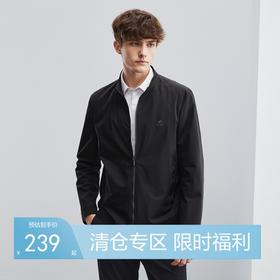 【特价】柒牌男士外套春秋季时尚休闲中青年男装条纹印花立领短款夹克	124K70070