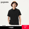 gxg.jeans男装 黑色肩部绣花商务翻领短袖polo衫男 25年夏热卖 商品缩略图0