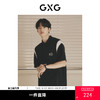 GXG男装 黑色复古撞色纹理面料短袖POLO衫宽松 夏季热卖 商品缩略图0