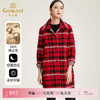 【100%绵羊毛】乔万尼毛呢外套女冬季羊毛大衣红色格子呢子大衣中长款EN4A716 商品缩略图0