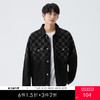 gxgjeans男装春季黑色翻领棋盘格牛仔夹克外套男情侣装J24D1E805803 商品缩略图0