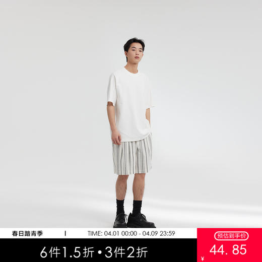 MODE COMMUTER | MC珠地针织插肩袖宽松圆领短袖T恤 商品图0