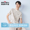 【经典条纹撞色】柒牌男式短袖T恤26春夏新品圆领套头休闲上衣 130T72260 商品缩略图0