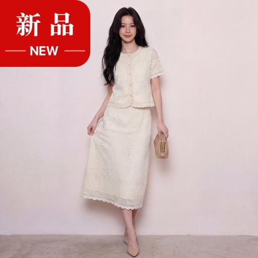 奢姿大码女装2026夏季减龄花边镂空两件套胖妹妹优雅气质时尚套装9962960126 商品图0