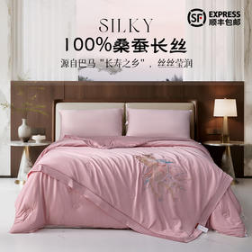 多喜爱 比翼成双桑蚕丝拉链款子母被【100%桑蚕丝】【中长丝】【加厚加重】【60S天丝棉面料】【双A类】中式绣花 高档皮箱