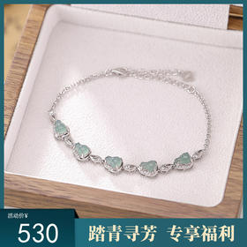 【福禄春归】S925纯银蓝水翡翠镶边葫芦手链【CW-SL11781】