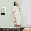 三彩2026夏季新款法式V领高腰中袖A字裙连衣裙大摆长裙简约S 商品缩略图0