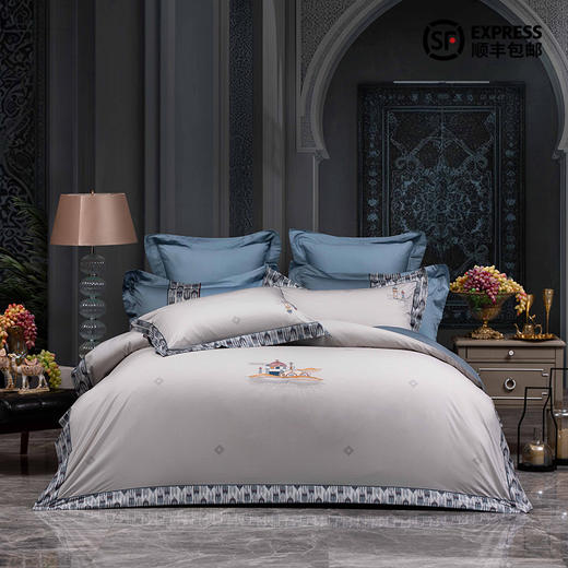 多喜爱 大美新疆西域系列全棉四件套 喀什印象 【精美刺绣】【宽边工艺】【芬纳诺抗菌】【礼盒包装】 商品图0