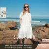 三彩2025夏季新款纯棉小白裙宽松娃娃裙圆领灯笼袖连衣裙中裙M 商品缩略图0