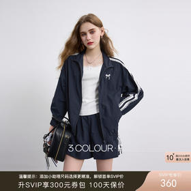 三彩独醒2026春季新款休闲套装芭蕾风外套蝴蝶结刺绣宽松短裤F