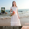 【理想裙】三彩2026春季新款圆领短袖A字裙连衣裙小白裙简约长裙M 商品缩略图0