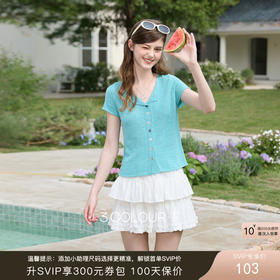 三彩独醒2026春季新款多巴胺针织衫小翻领短袖毛衫修身短款上衣F