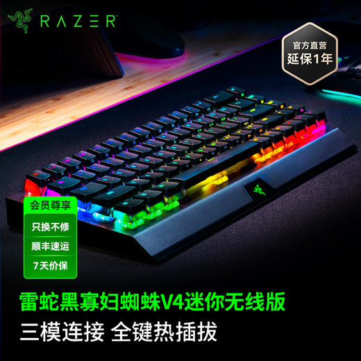 Razer雷蛇黑寡妇蜘蛛V4迷你无线版热插拔键盘【雷蛇官方直营，3年有限质保】 商品图0