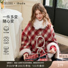 【绵羊毛】三彩2026新款酒红格纹毛呢披肩斗篷外搭毛绒复古千金风 商品缩略图0