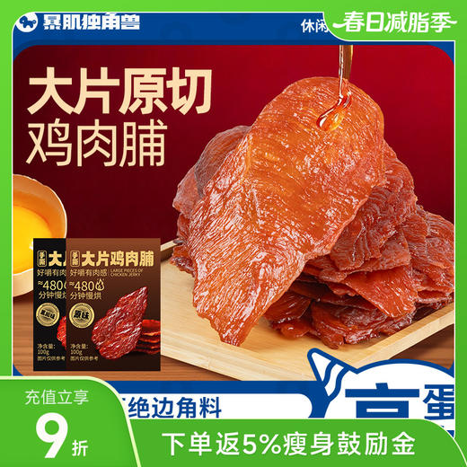 暴肌独角兽手撕鸡肉脯干 原味/黑椒 100g/盒 商品图0