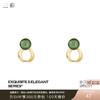 三彩2026新款镀金多层耳钉墨绿色仿石S925银针复古约会氛围感女 商品缩略图0