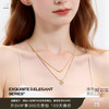 三彩2026新款轻奢风双层叠戴钻饰圆盘吊坠项链小众设计层次感女 商品缩略图0