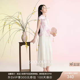 三彩【时夏有风】2026夏季新款新中式上衣雪纺长裙半身裙两件套C