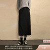 三彩2026春季新款半身裙松紧高腰直筒裙开叉长裙简约气质M 商品缩略图0