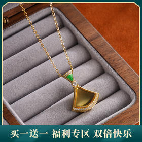 子佩集S925银【秋风引】套链项链【S67】蓝珀镀金2401