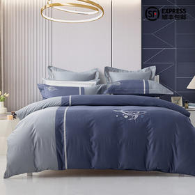 多喜爱 全棉新疆精梳棉简约时尚三/四件套 星辰入梦cs