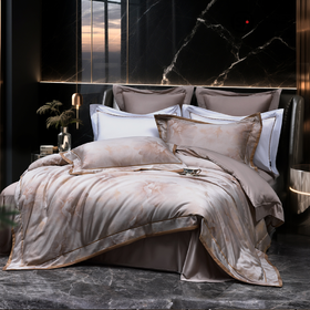 多喜爱 60S全棉色织提花四件套·朵苏 【60S长绒棉】【色织提花】【三方拼边工艺】【宽边枕套】【礼箱包装】轻奢品质 柔润丝光 高支高密 花型立体 双面设计