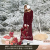 三彩2025冬季新款红色针织套装毛衫上衣半身裙两件套优雅M 商品缩略图0