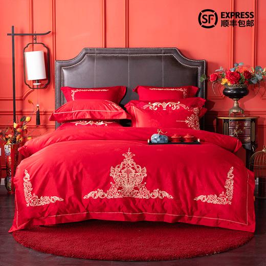 多喜爱 婚庆床上用品四件套 臻爱/鸿运当头/幸福绽放（红）/为爱绽放 cs 商品图0