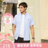 【凉爽舒适】波顿春夏男士短袖小棋盘蓝白格子衬衫高端MS013223 商品缩略图0